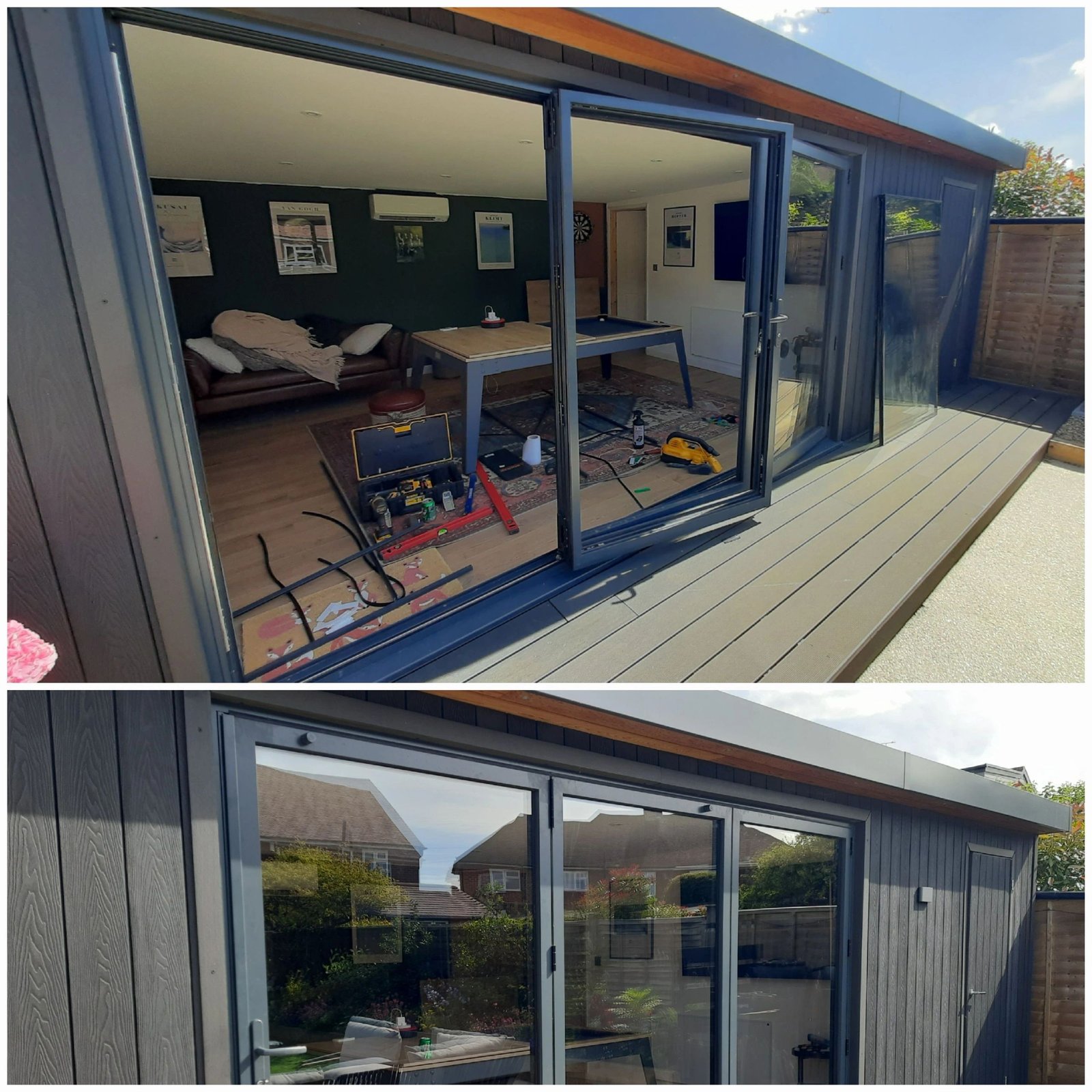 Bi-fold door frame and leaf adjustment in Windsor