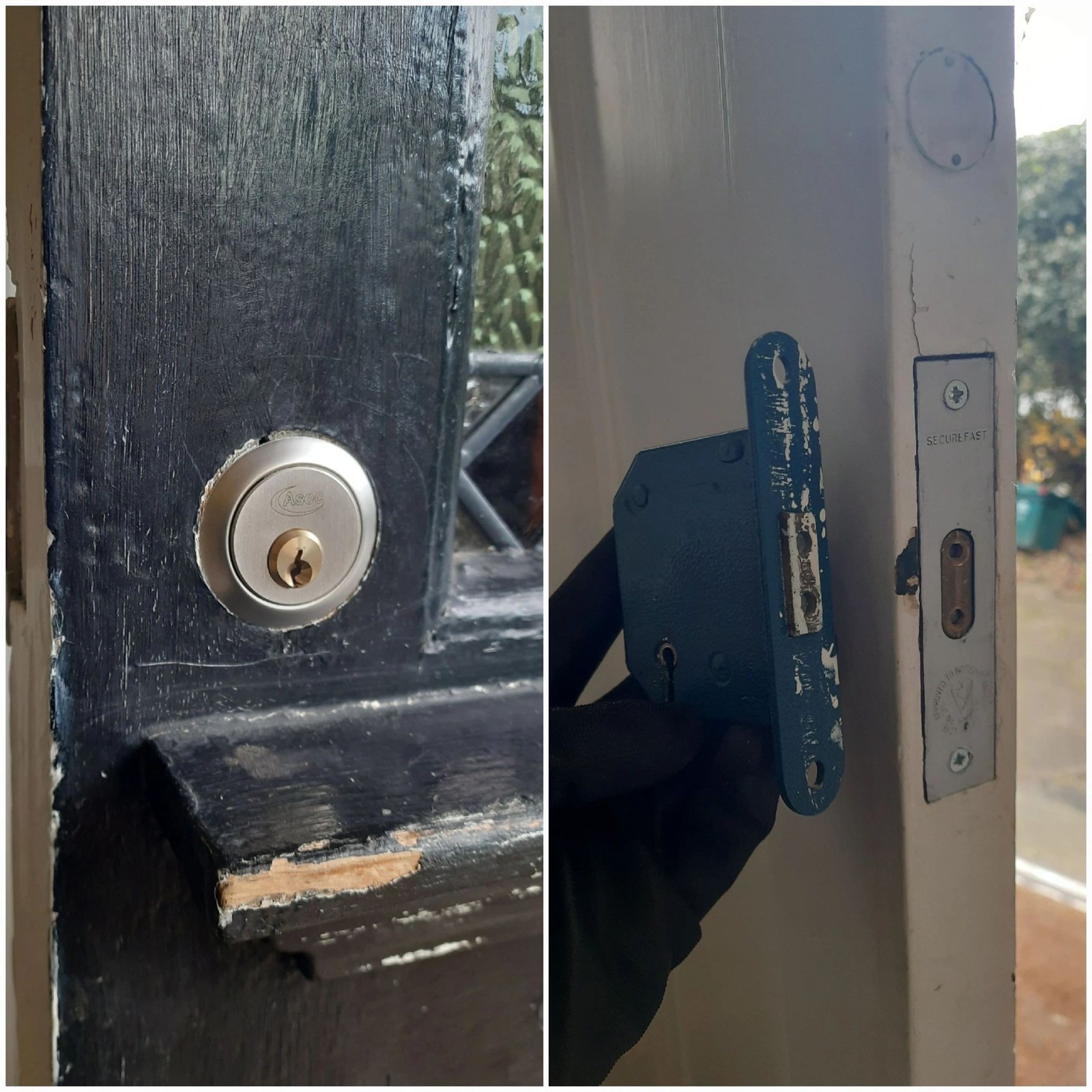Replacement mortice deadlock fitted to a front door in Shepperton