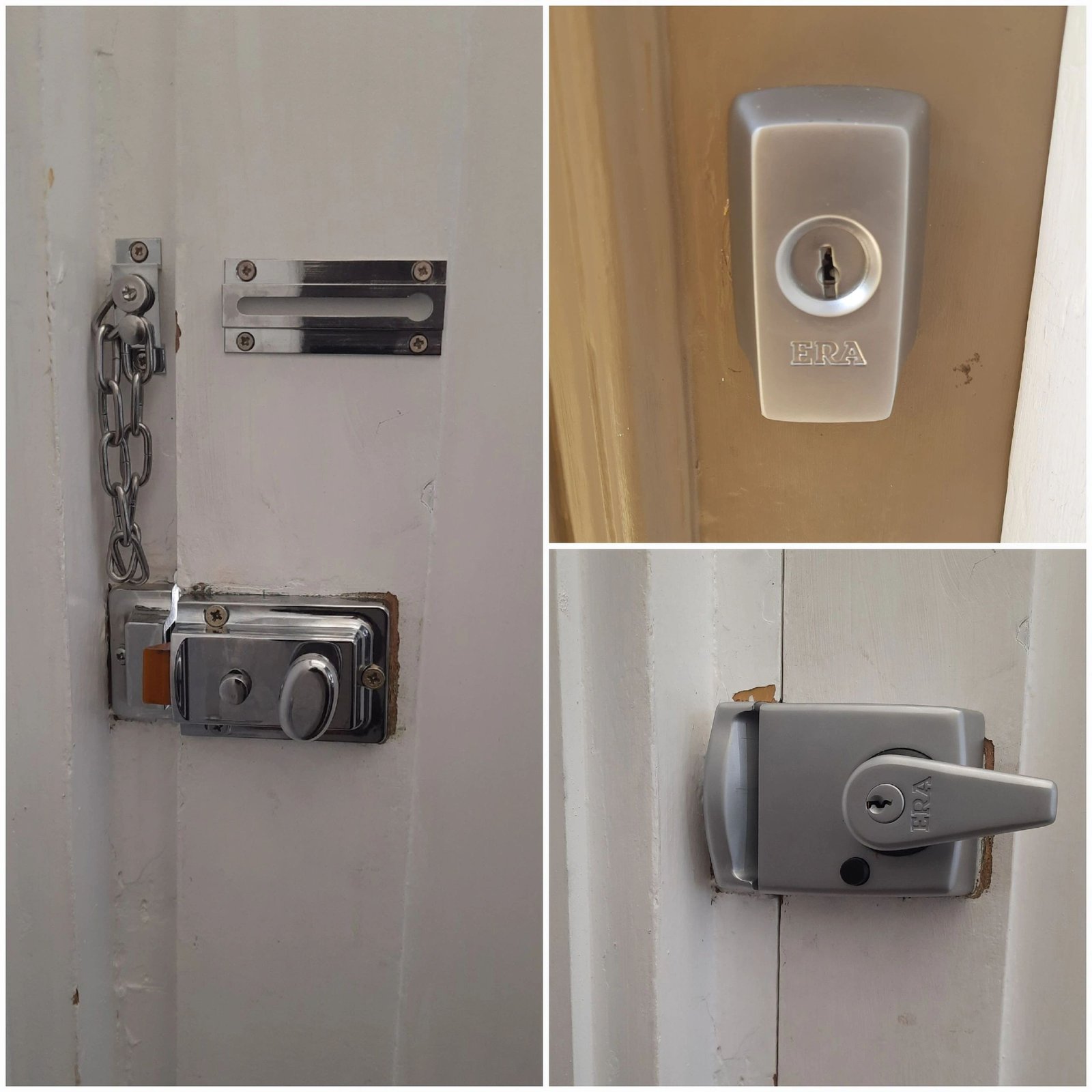 High-security nightlatch fitted to a front door in Staines-upon-Thames