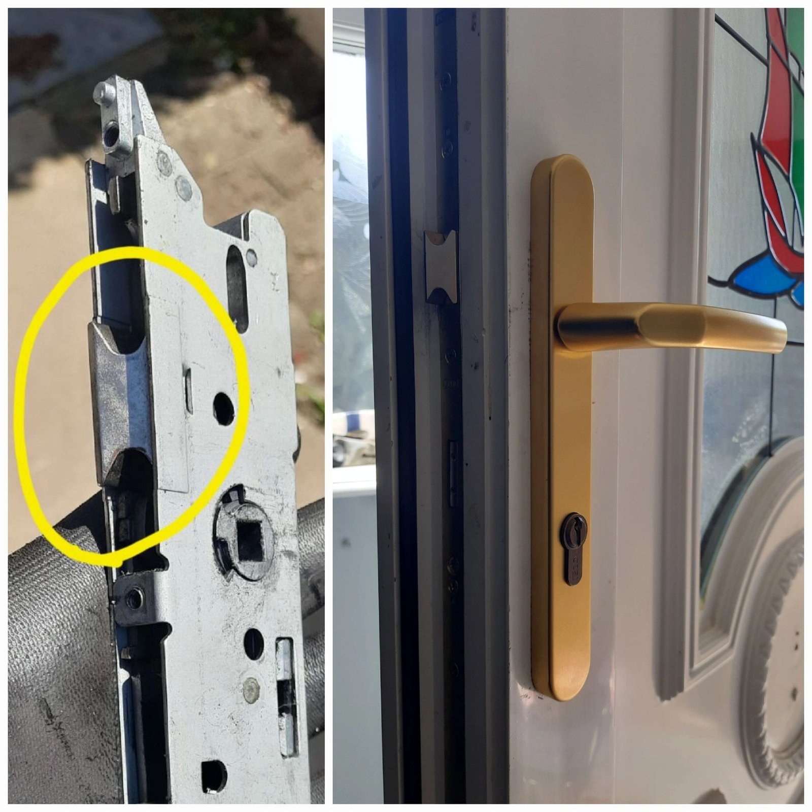 Multipoint gearbox replacement on a front door in Sunbury-on-Thames