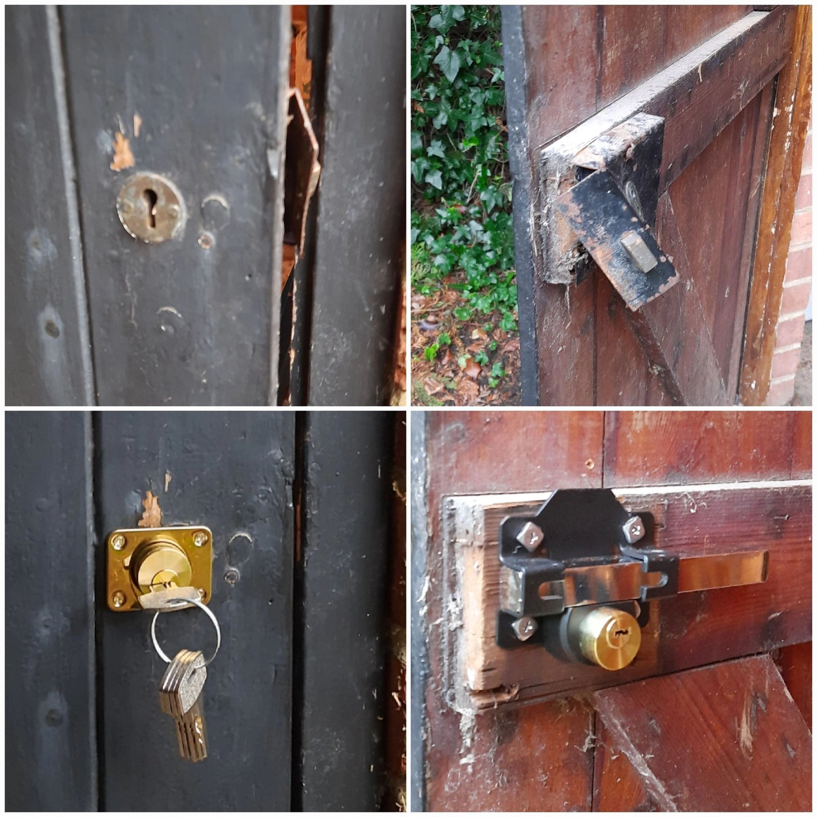 Robust shed lock replacement after attempted break-in in Iver