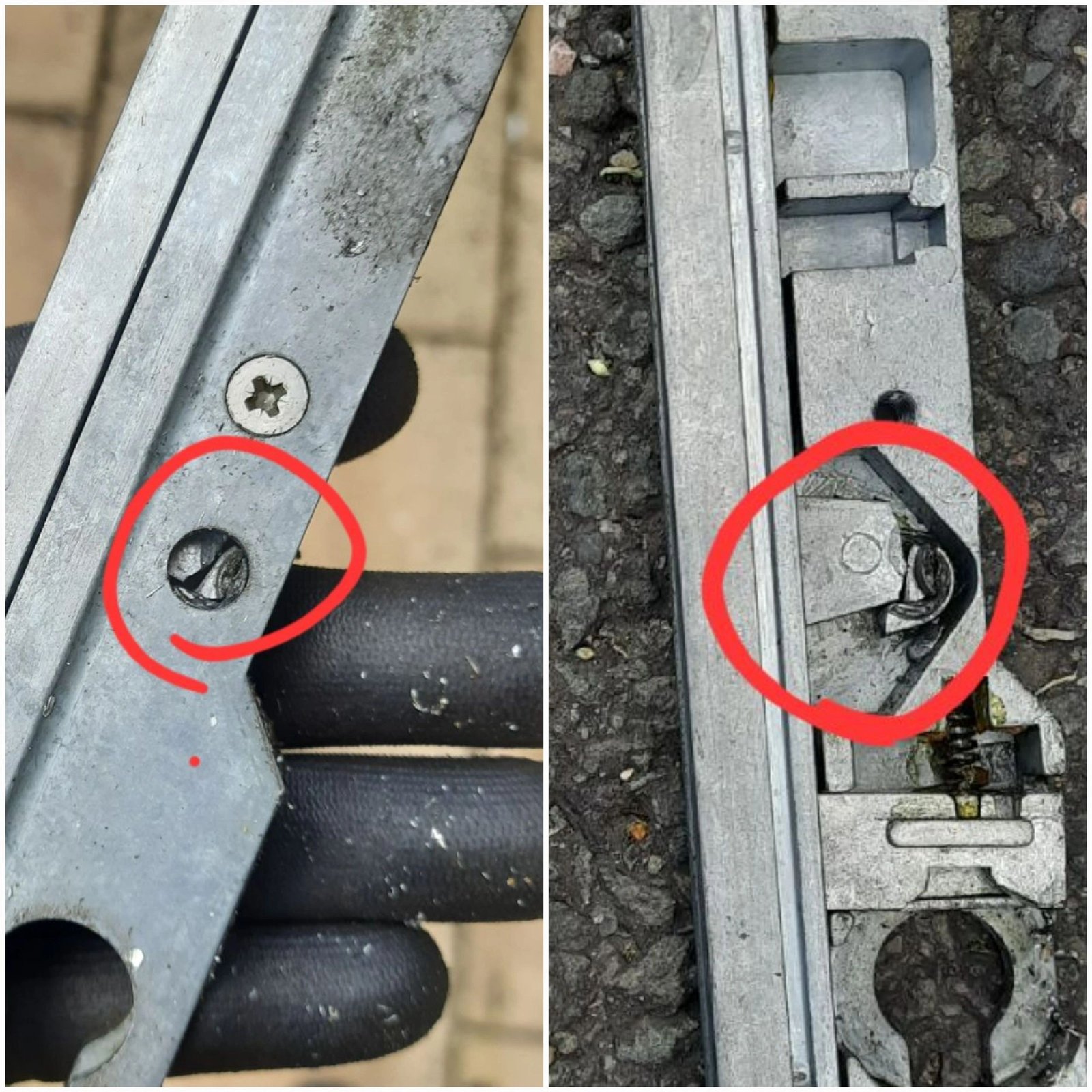 Obsolete sliding door locking mechanism repaired in Guildford